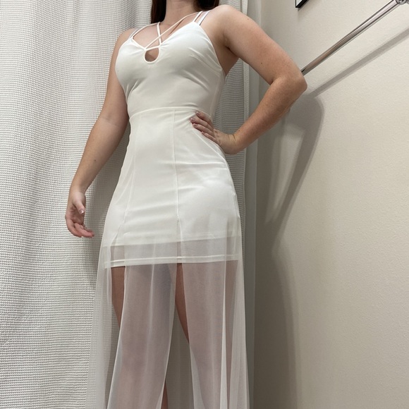 Women’s SHEIN Angel Fashions crisscross backless split thigh dress. Size small. - Picture 3 of 16